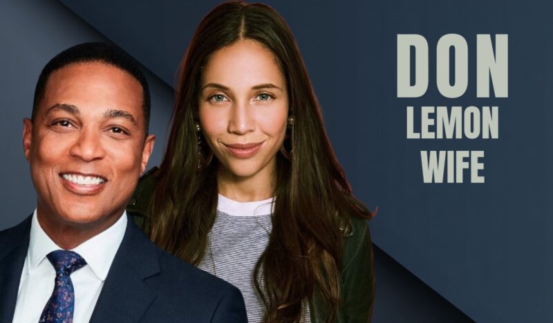 Image of Don Lemon smiling next to actress Stephanie Ortiz with the text "Don Lemon Wife."
