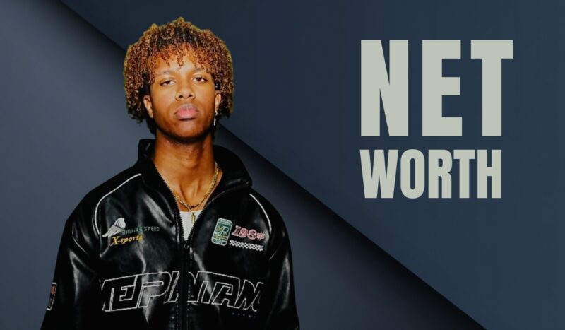 Nathaneo Johnson in a black jacket stands against a dark background with the words “NET WORTH” beside him