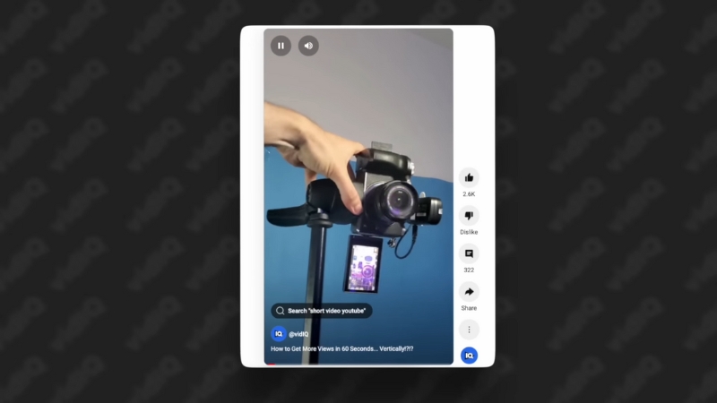 Short vertical video setup shown on a camera screen during recording