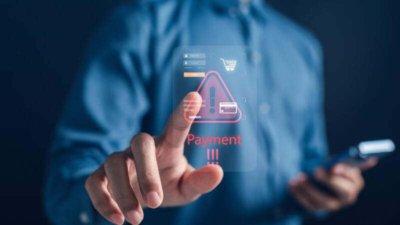 Customer sees a payment security alert on an online checkout screen